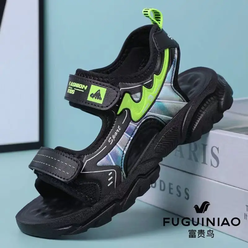 

Soft Soled Trendy Children's Sandals, Summer Boys' Student Sandals, Beach Shoes, Lightweight 2024, Cool New Anti Slip