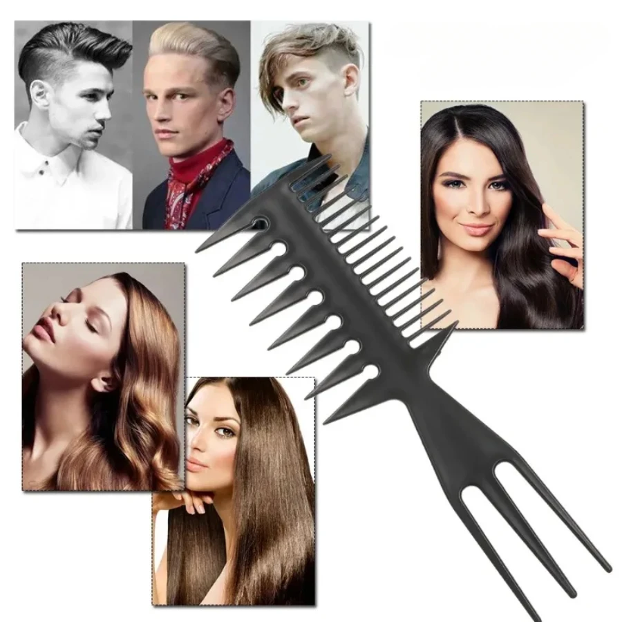 3-In-1 Plastic Combs Thin Wide Tooth Detangling Hair Comb for Women Anti-static Comb for curly hair Hairdressing Styling Men