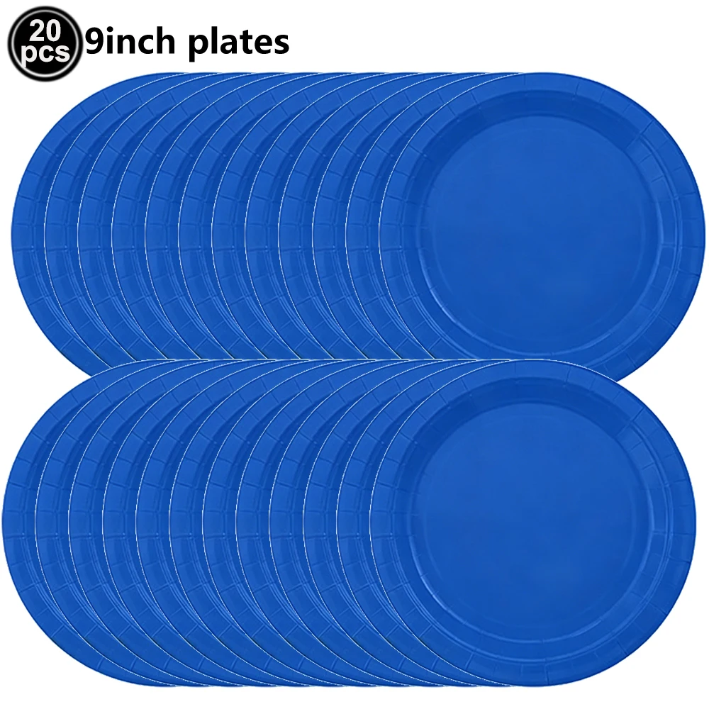 Dark Blue Party Tableware Set - Plates, Napkins, and Cups for Birthdays and Baby Showers