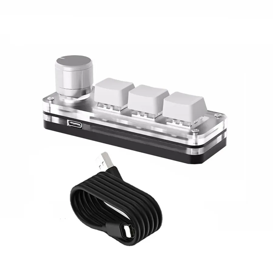 マクロメカニカルキーボード、ミニゲーミングキーボード、カスタムプログラミングノブ、写真ショップ用の3つのキー