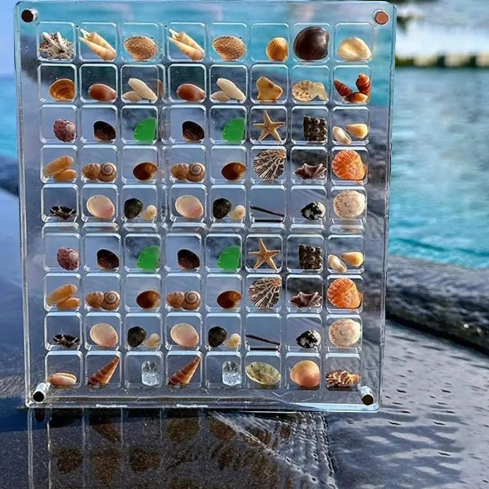 

Портативный прозрачный контейнер для хранения аксессуаров для ногтей с магнитной застежкой 96/160/216 ячеек для бусин