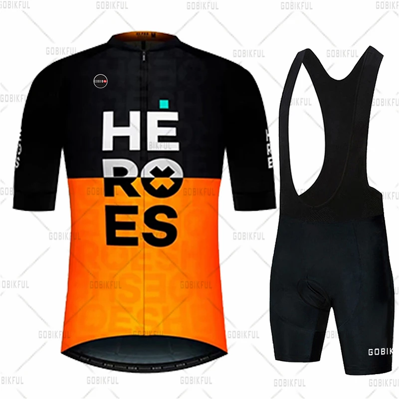 New Cycling Clothing Set gobikful Summer Men's Short Sleeve Cycling Jersey Shorts Suit MTB Clothing Ciclismo