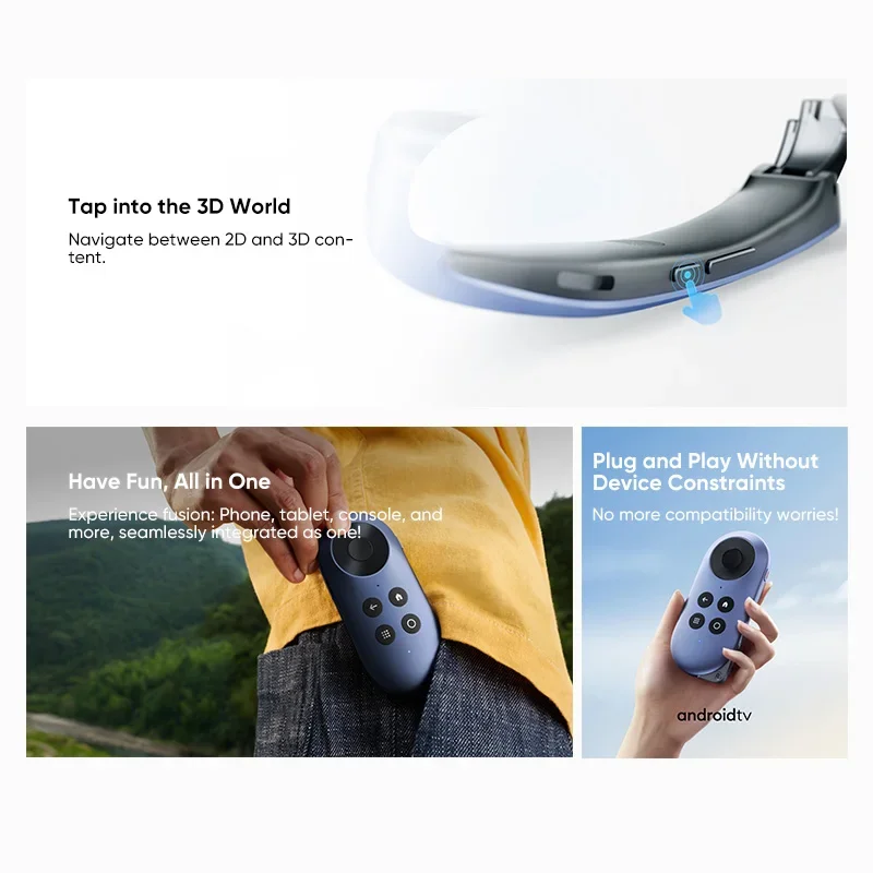Nuovi occhiali Rokid Max Smart AR 3D Micro OLED 215" Schermo massimo 50 ° Visualizzazione FoV per telefoni Schermo proiettato per PC All-in-One navidad - immagine 5