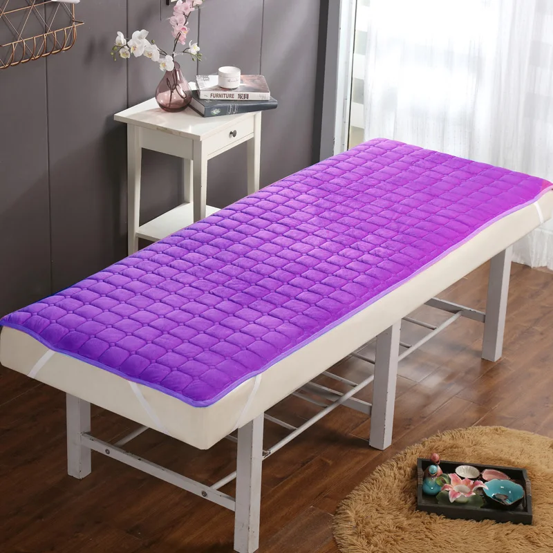 Thickened Crystal Velvet Bed Mattress for Beauty Salon, Barber Shop, Anti-slip, Massage SPA Bed Cover with/no Hole 3