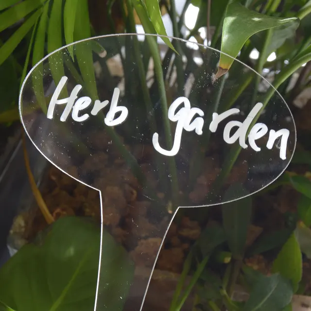 12Db/Beállított Akrilkertészeti Címke Jelző Virág Növény Cserepes Jelölése 2Mm Átlátszó Beillesztés Pillangó Padló Dugó Kézírás Új - Image 3