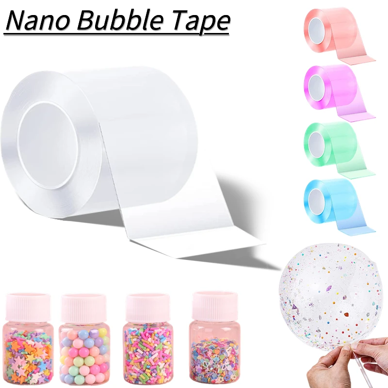 Nano Tape Plastic Bubbles Balloon Kit Fai Da Te Double Sided Elastic Bubble Blowing Tape Fidget Party Favors Regali Toy Making