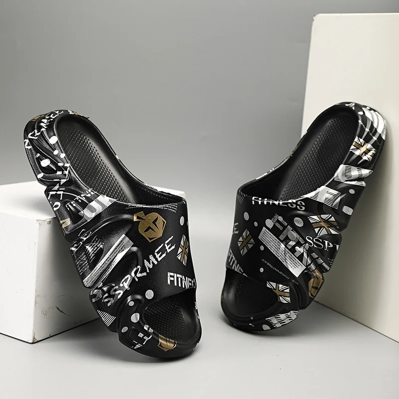 Sklisikre tøfler for menn, sklisikre med tykk såle, myke skumslidere, komfortable tøfler for innendørs og utendørs bruk_voghion.com