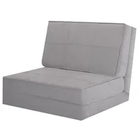 Convertible Fold Down Chair Flip Out Lounger Sleeper Bed Couch Grey 1