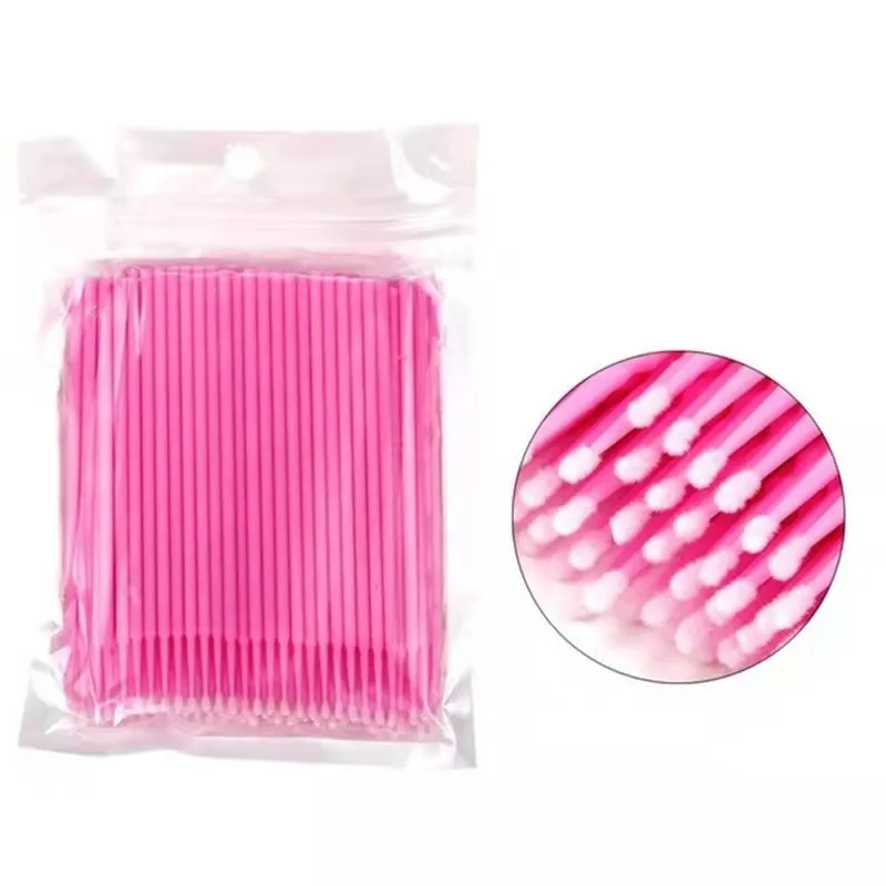 100/5Pcs Disposable Cotton Swabs Micro Brushes Eyelash Extension Eye Lash Glue Cleaning Brushes Applicator Sticks Makeup Tool disposable cotton swabs