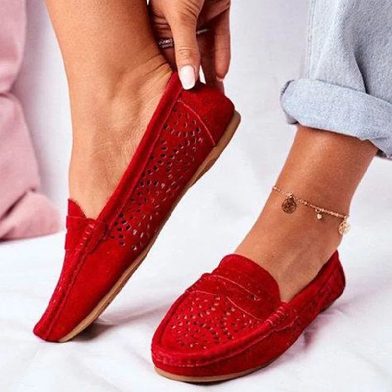 Women Moccasins Shoes Ladies Slip On Loafers Casual Comfort Woman Sewing Suede Flats Female Soft Bottom Lightweight New
