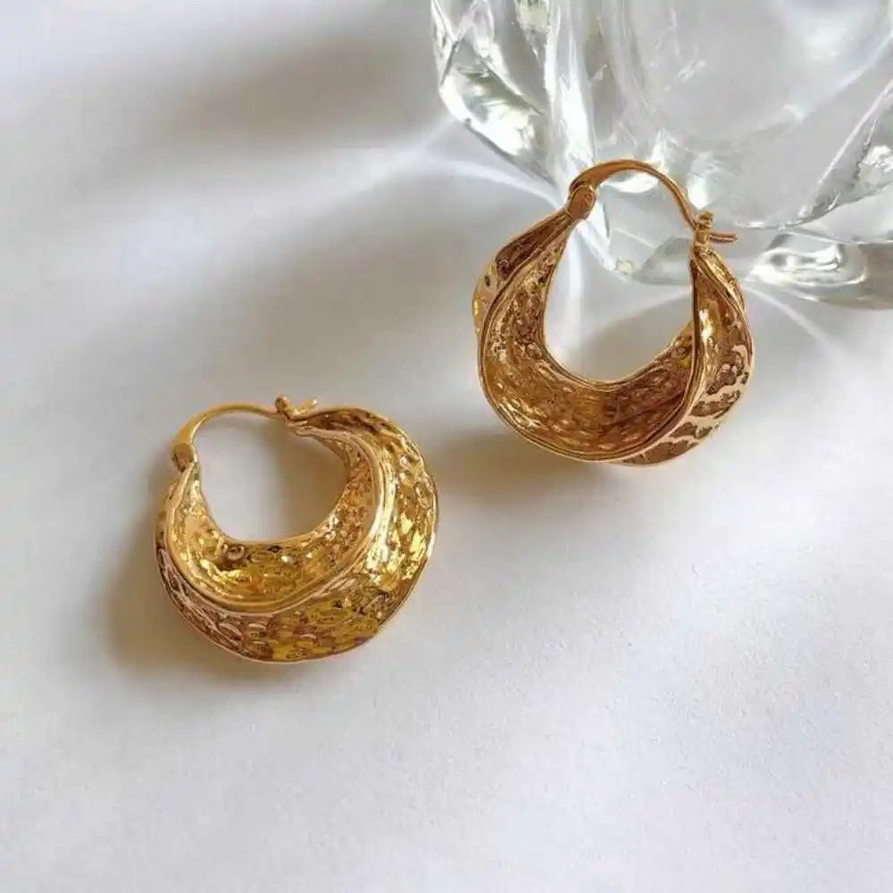 

18K Yellow Gold Finish Trending Hoop Drop Dangle Earrings Holiday gifts Aquaculture Classic Hook Women Christmas Fashion