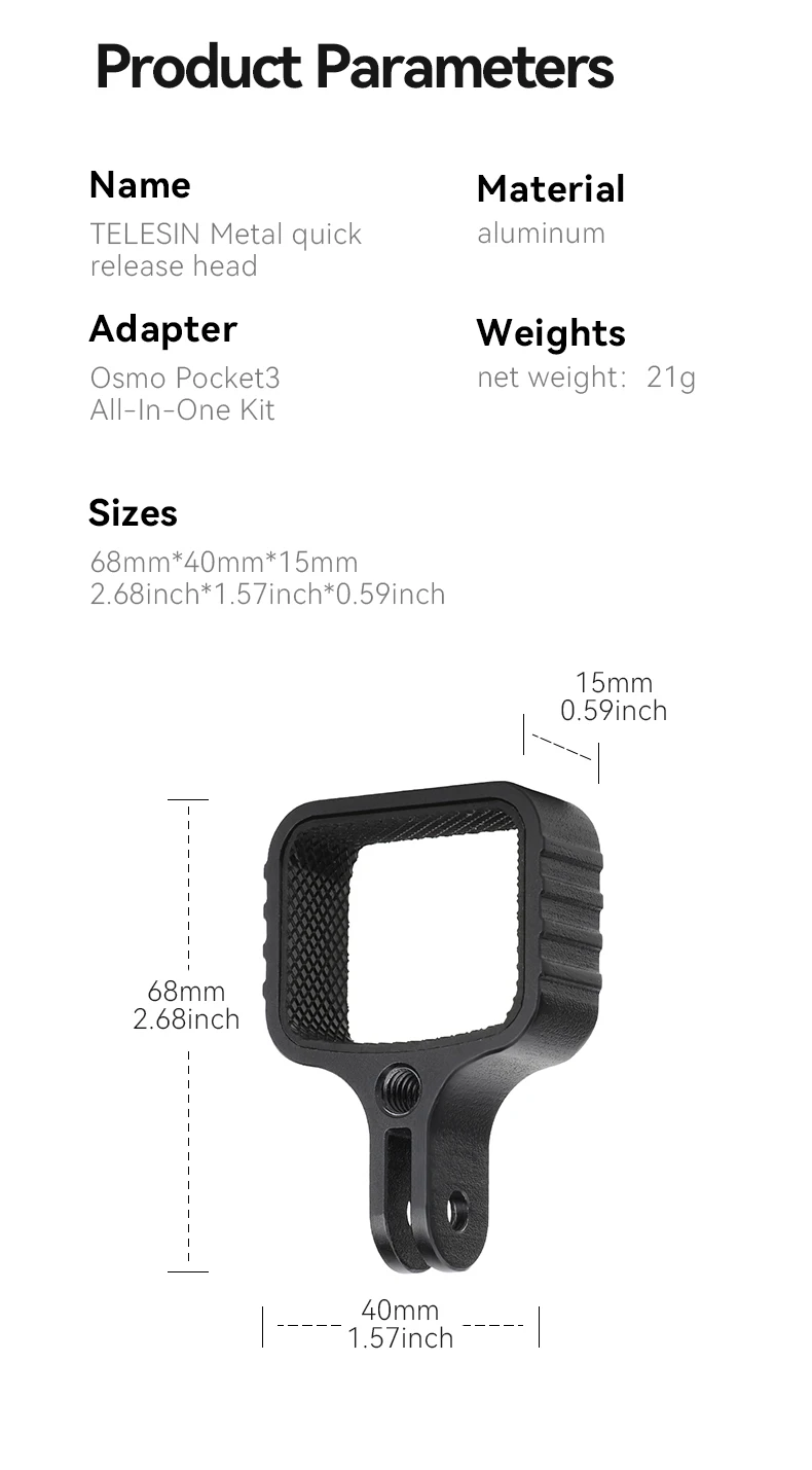 Aluminum Alloy Quick Release Extensions Frame Two Claw Adapter 1/4 Screw Action