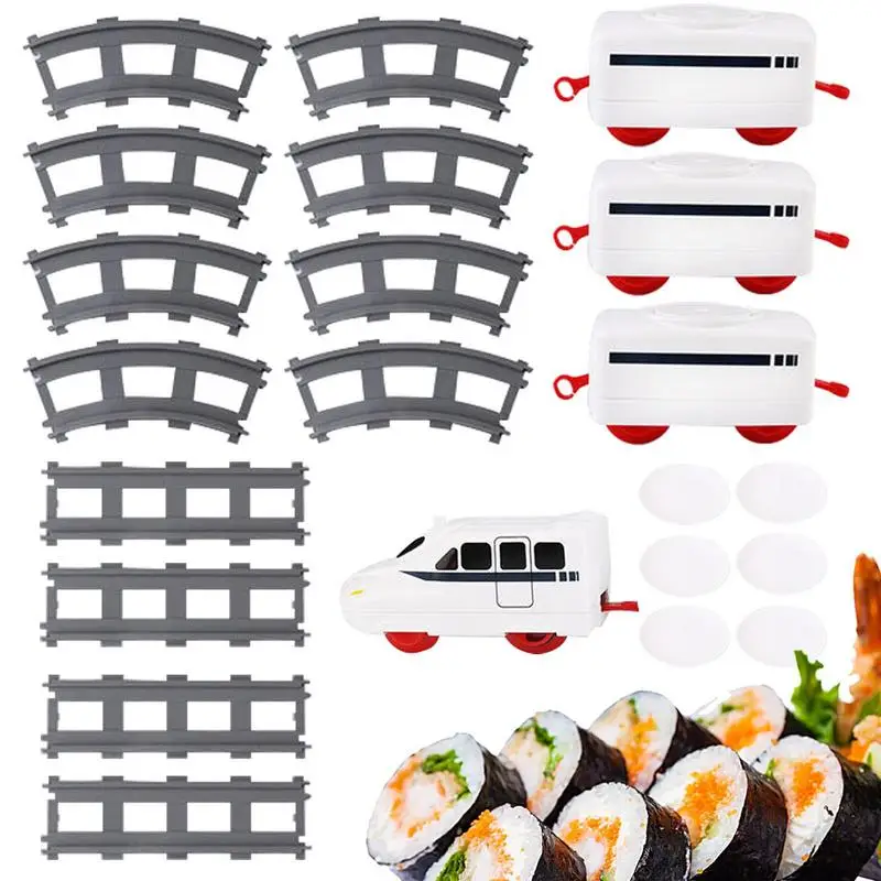 

Sushi Train Rotary Sushi Toy Track Conveyor Belt Rotating Table Kid Food Train Set DIY Sushi Making Family Sushi Party