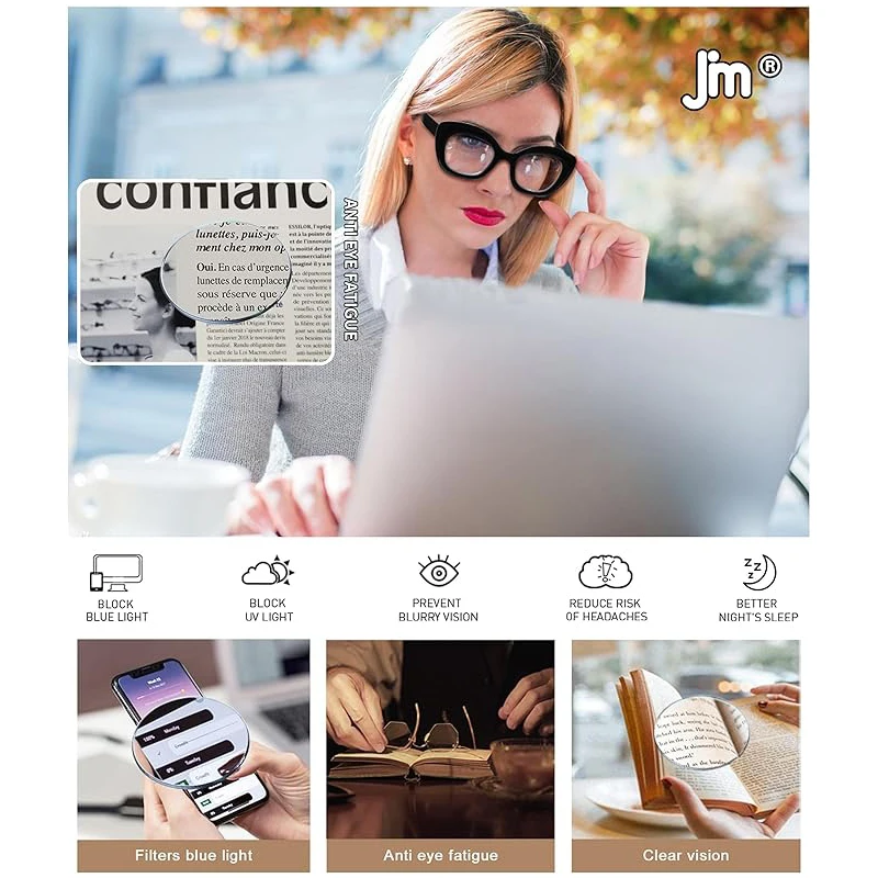 JM Cateye Reading Glasses Blue Light Blocking Computer Reader for women men Magnifier Presbyopic Diopter reading glasses,presbyopic glasses,anti blue light glasses