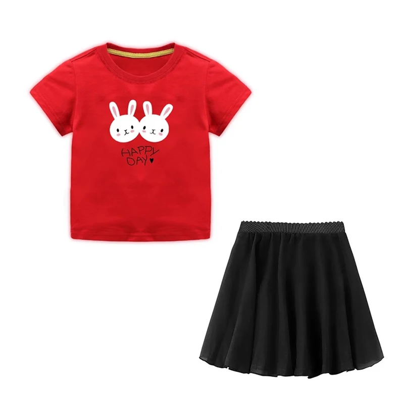 

NIGO Girls Red Casual Short Sleeved Skirt Suit #nigo31636
