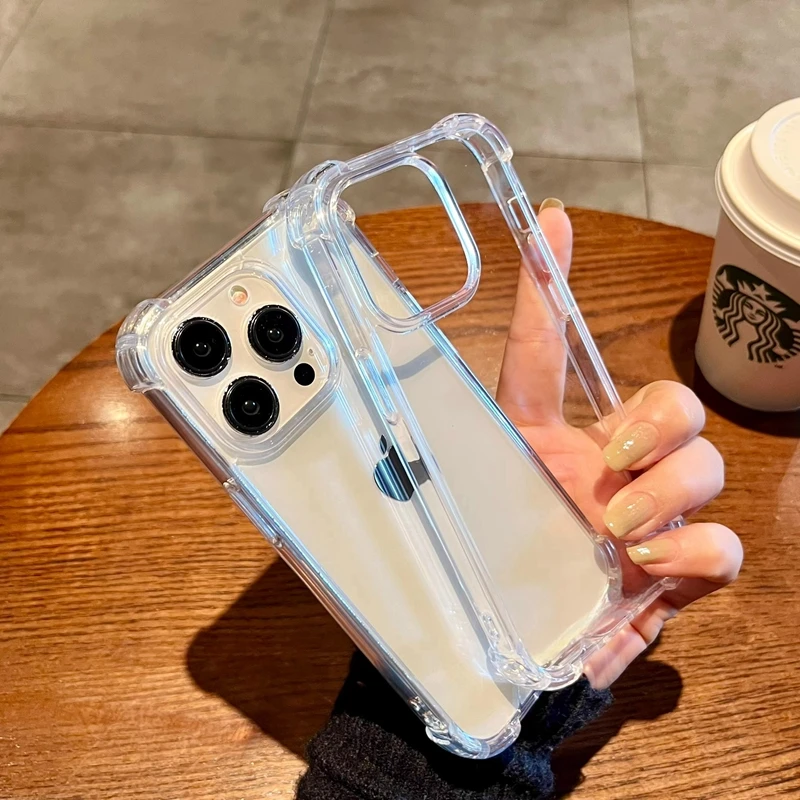 Soft Transparent Phone Case For iPhone 11 12 13 14 15 16 Pro Max X Xs XR Max 7 8 Plus Mini TPU Clear Shockproof Cases Cover - 6