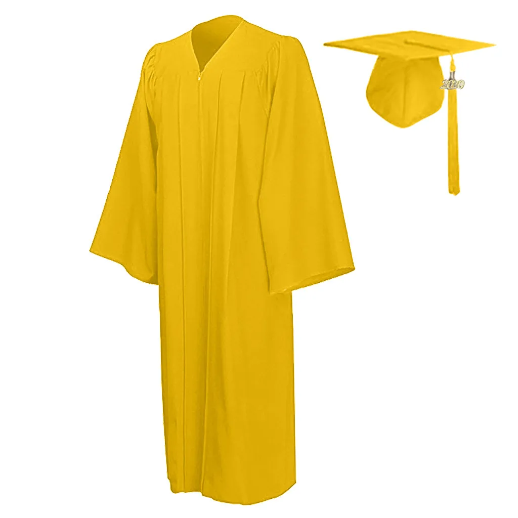 Unisex Student Graduation Gown Tasse Cap Pendant Set Formal High School Robes + Hat Set University Bachelor Clothes graduation gown set