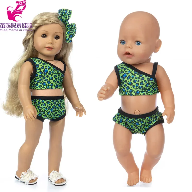 43cm New Born Baby Doll Clothes Summer Short Rompers 18 Inch American Og Girl Doll Bikini Basic Shirt