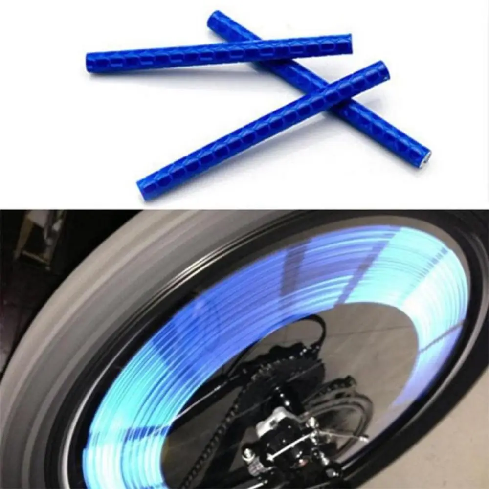 Bicycle Parts Warning Light 12Pcs Wheel Rim Spoke Mount Clip Reflective Tube Strip
