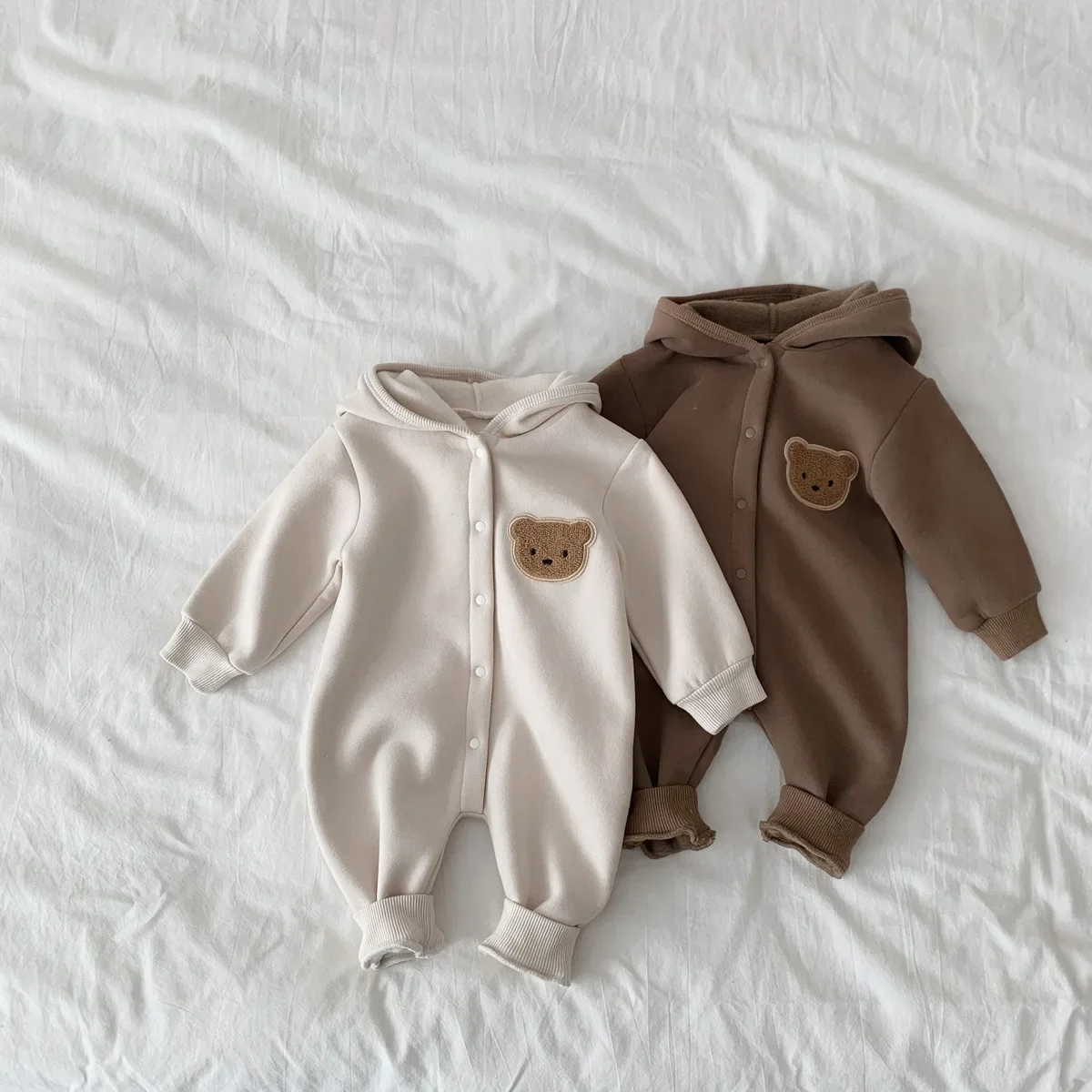 

Autumn and Winter Baby clothes bodysuits&one-pieces Thickening suit fleece bear crawling clothes newborn baby harness boys&girls