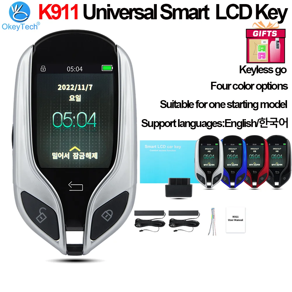 K911 Universal Mobile Smart Remote LCD Key For BMW For Audi For Kia For Benz For VW For Hyundai Keyless Entry Korean/English cf799 universal smart remote lcd key keyless entry vehicle automatic korean english portuguese for benz bmw toyota ford hyundai