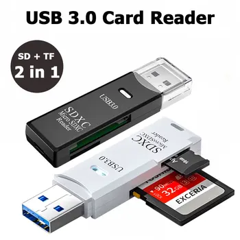 Multi Functional 2-in-1 High-speed USB 3.0/2.0 Card Reader Supports TF+SD Computer Tablet Camera Laptop Car Mounted Accessories