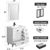30" Bathroom Vanity Cabinet with Sink Combo Set, Undermount Ceramic Sink, Matte Black Faucet, High-Definition Mirror 2