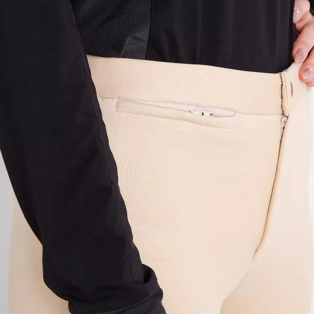 Horseware Winter Single Zipper Knitted Half Leather Horse Pants Equestrian Pants Knight Clothes Equestrian Eques
