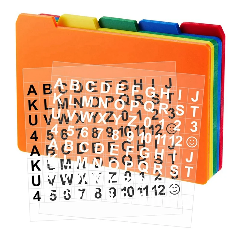 

50 PCS Index Card Guide Kit Alphabet Sticker Index Card Dividers Self Adhesive Number Stickers Set (Mix Color, 3 X 5 Inch)