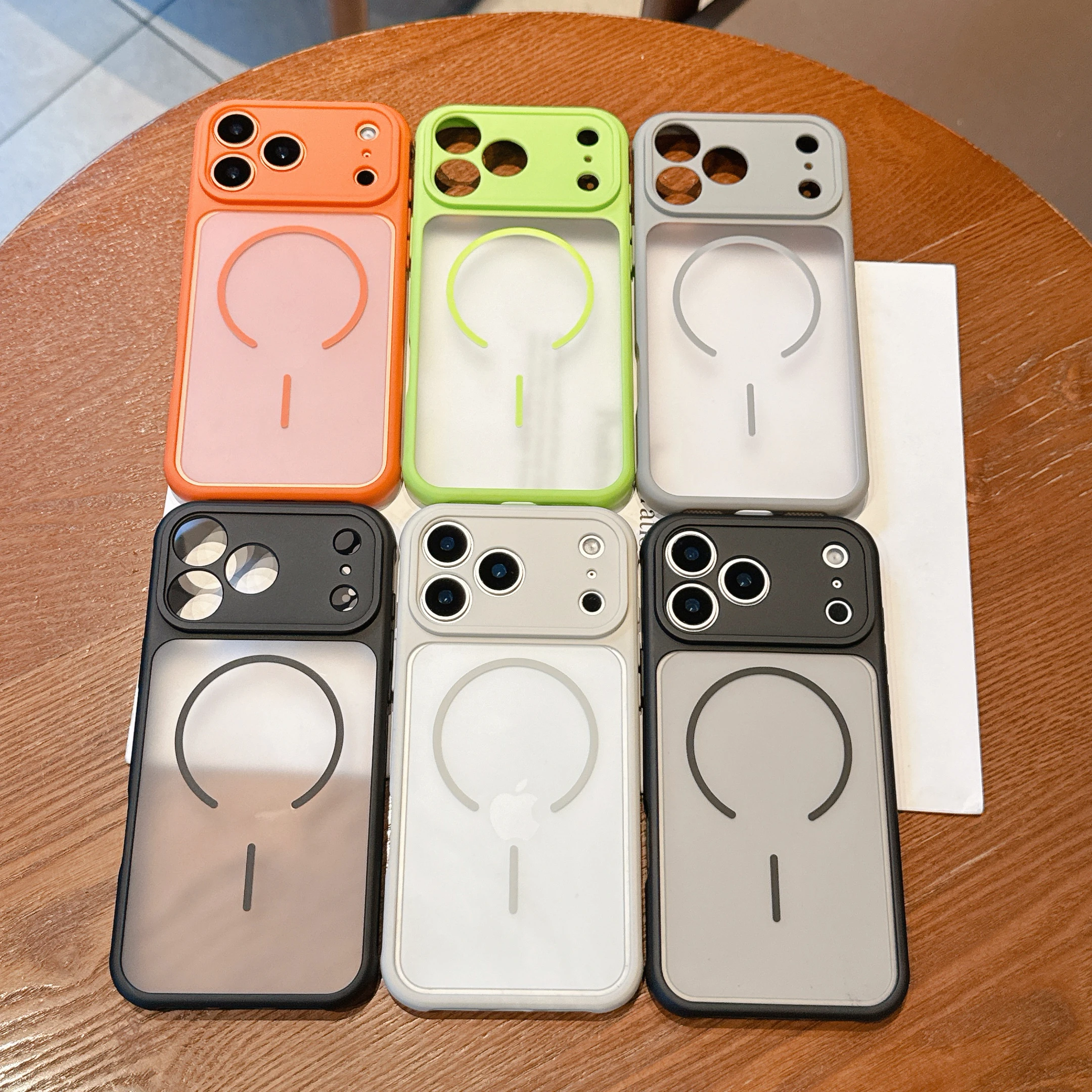 Rugged Armor Shockproof Matte Translucent Phone Case with MagSafe Compatibility