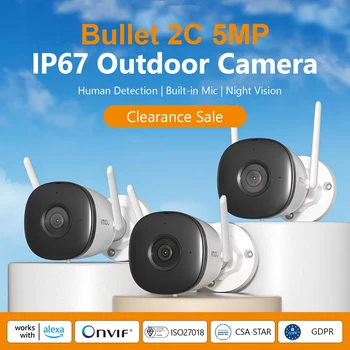 IMOU 3PCS Bullet 2C 5MP Wi-Fi Dual Antenna Outdoor Night Vision IP67 Weatherproof Audio Recording AI Human Detect IPC-F22P 1