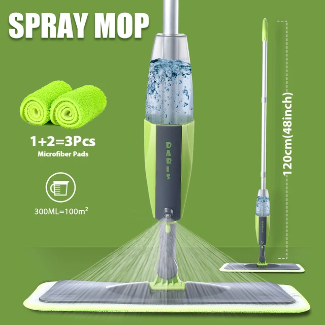 Spray Mop With Reusable Microfiber Pads 360 Degree Metal Handle Mop For  Home Kitchen Laminate Wood Ceramic Tiles Floor Cleaning - Mops - AliExpress