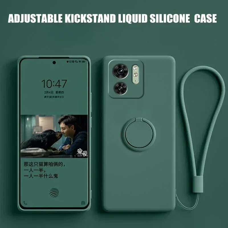 Case For Moto G14 4G,Military Flashing [Built-in Kickstand] Magnetic Rotate Ring Holder Heavy Duty TPU PC Shockproof Protect Phone Case For Motorola Moto G14 4G (Rose Gold - View #2