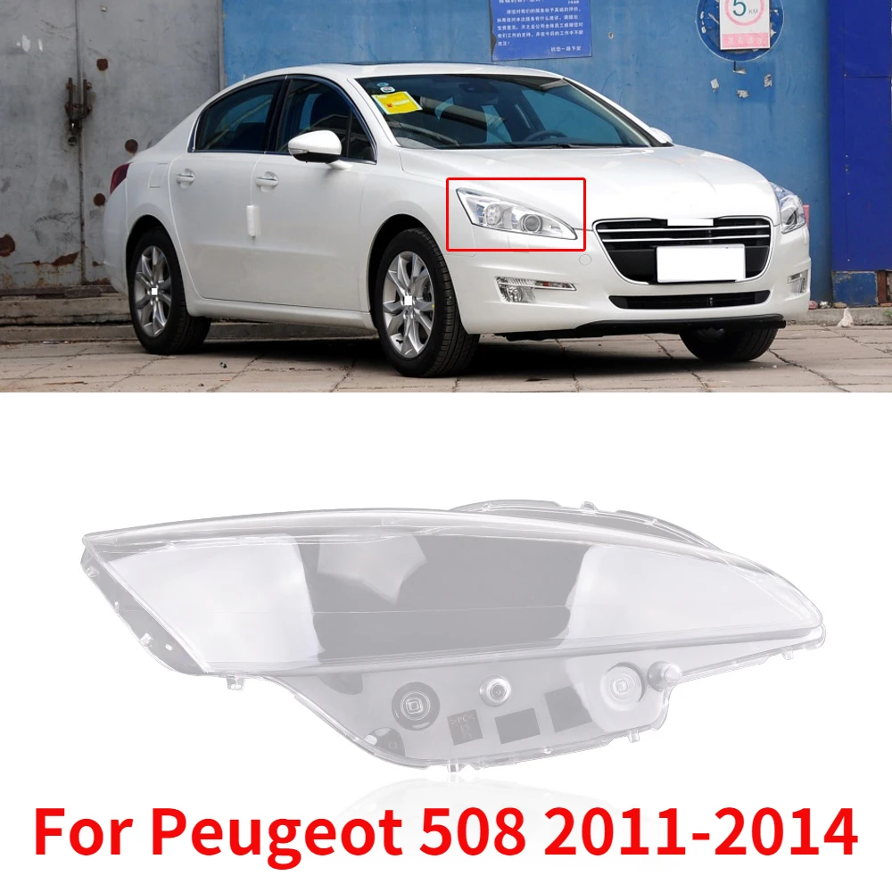 CAPQX For Peugeot 508 2011 2014 Front Headlamp Lampcover Headlight