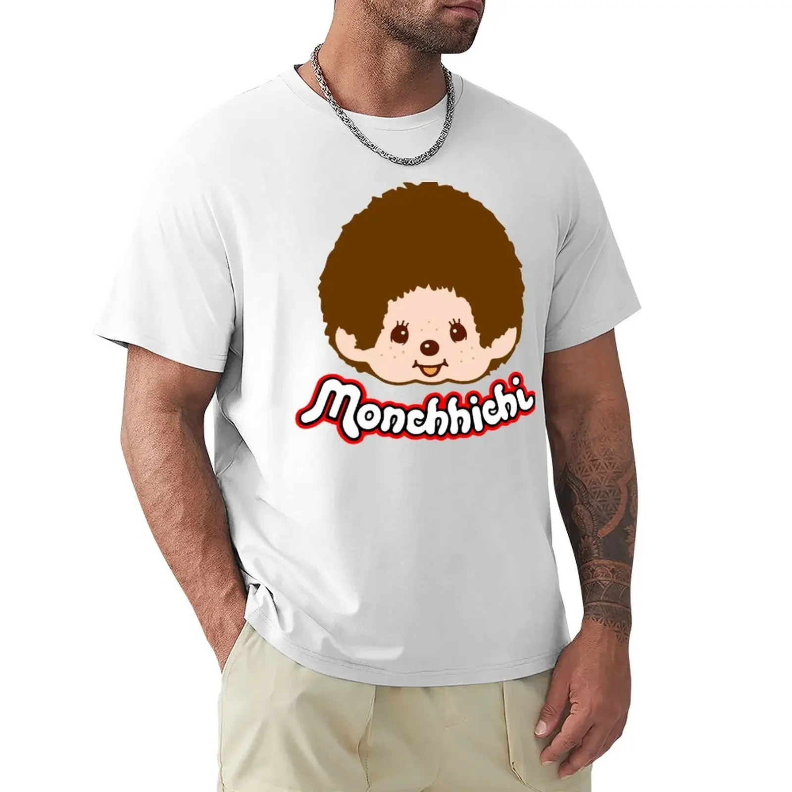 Monchichi - Pink T-Shirt Manica Corta Tee Graphics Mens Magliette Bianche Funnys Vintage Mens Champion T-Shirt
