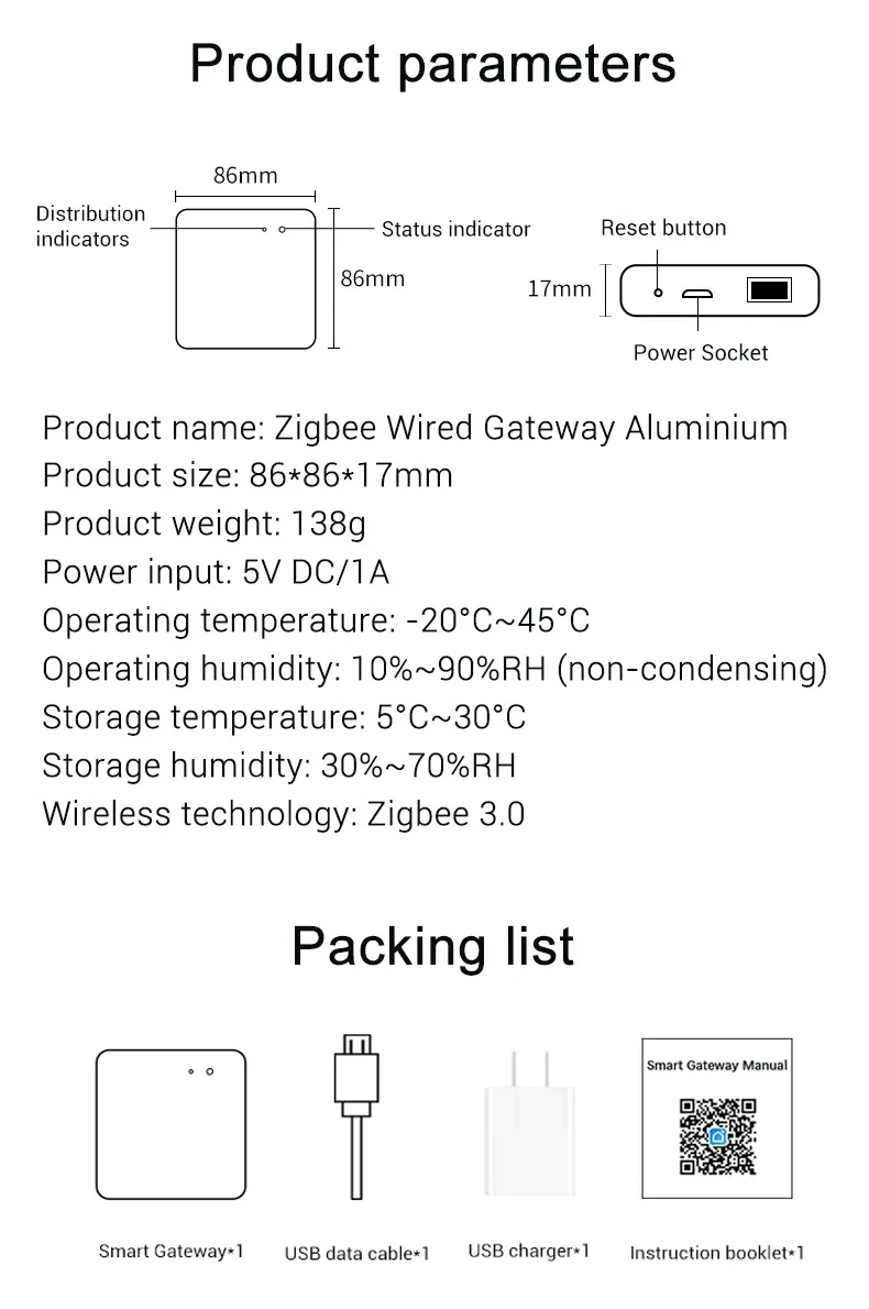 TYSH Multi-Mode Gateway Tuya Zigbee 3.0 Ble Mesh Wireless Wired Smart Gateway Hub For Smart Home Automation Security