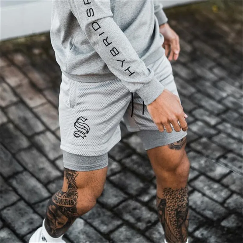 2022 New 2 in 1 Shorts Men's sports camo short men Running shorts jogging fitness shorts Quick-drying gyms shorts men Sweatpants
