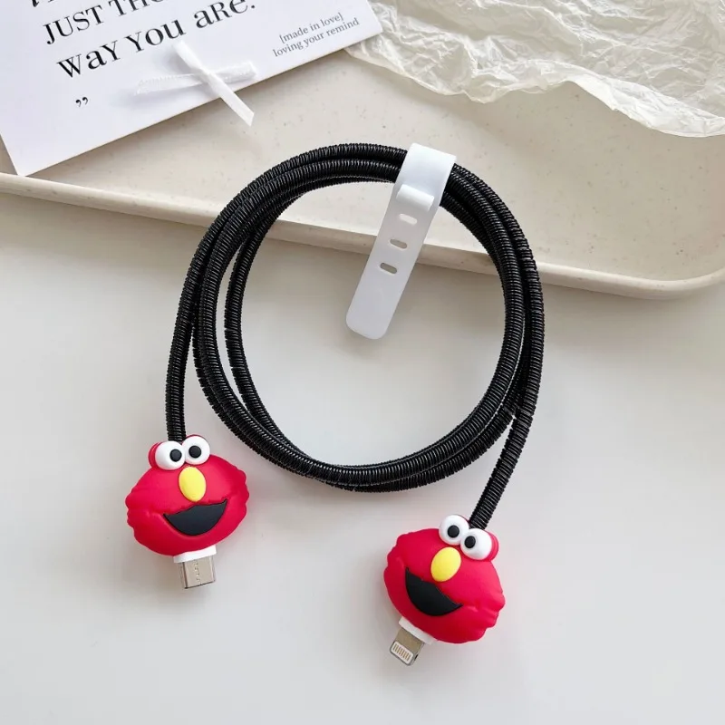 Cartoon Data Cable Protective Case Suitable for Apple Huawei Charging Cable Universal Drop Resistance Protector Organizer