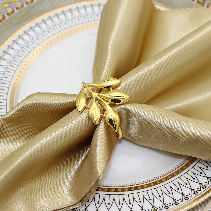 Gold Leaf Napkin Rings Napkin Holder 6Pcs For Christmas Thanksgiving Wedding Dinnig Table Decoration christmas napkin holder,napkin ring