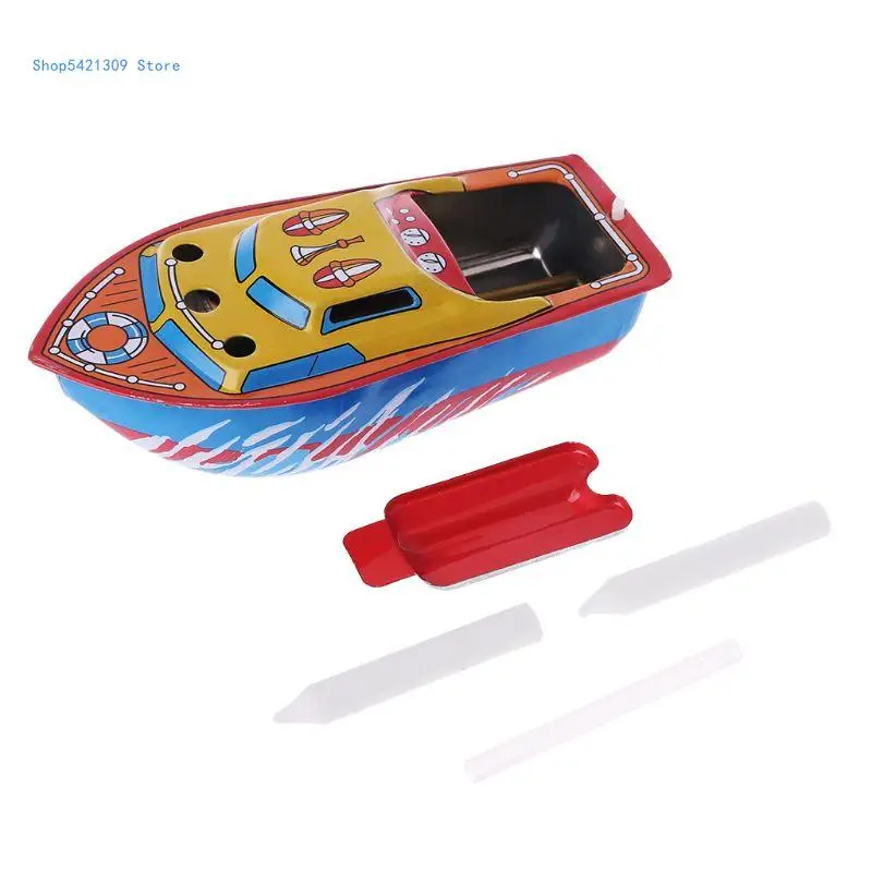 

85WA 1 Set Candle Steam Driven Vessel Metal Boat Colorful Painting Handmade Craft Vin