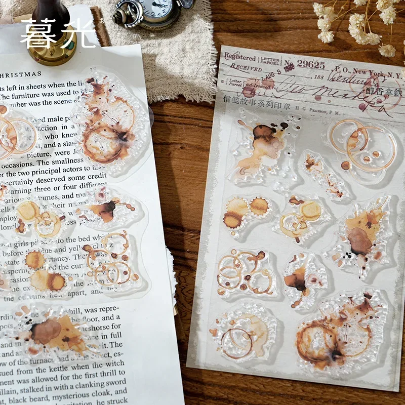 Vintage Silicone Stamps Letterhead Story Printing Background Assorted Stamp handbook Supplies Scrapbook 208*104mm 1Pack set