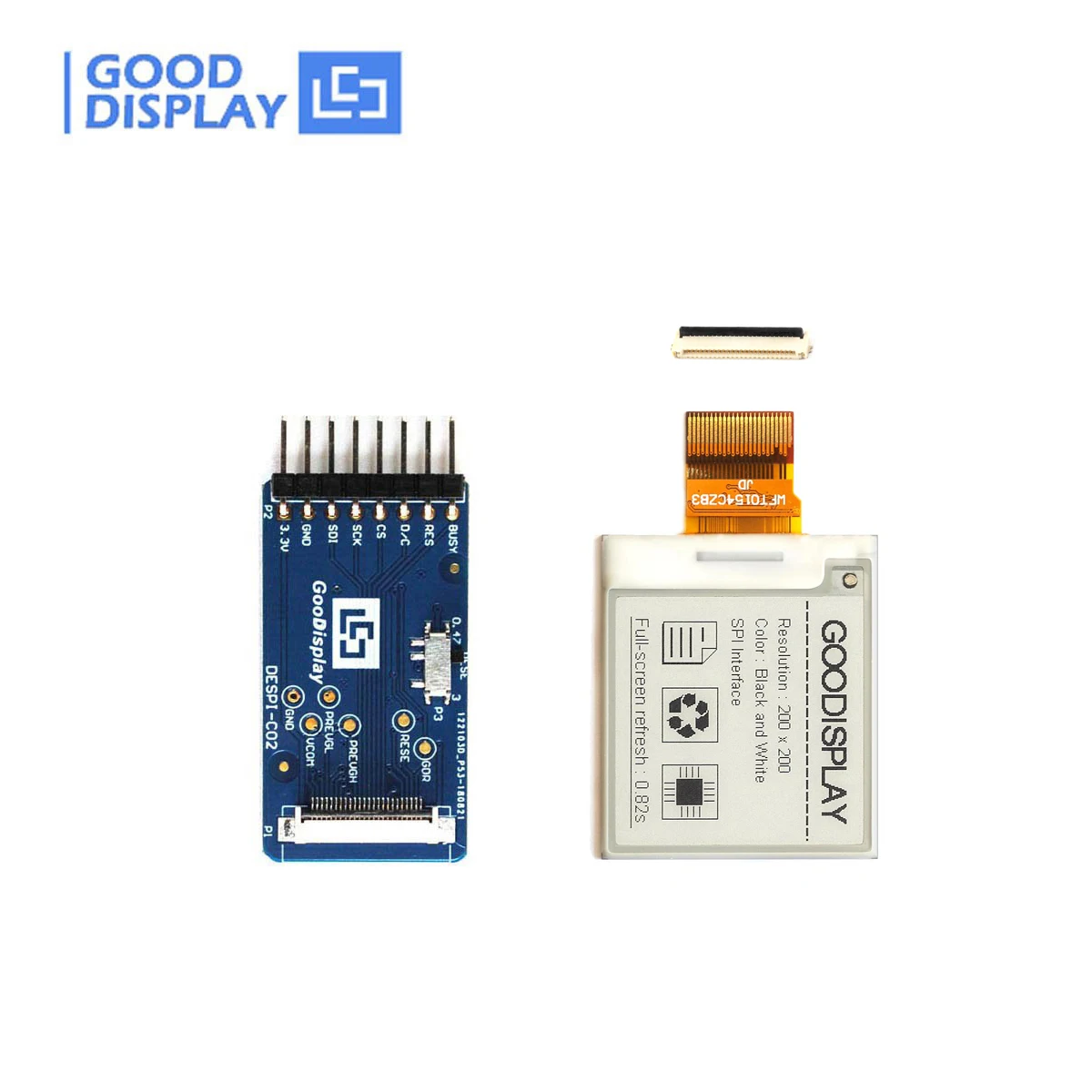 Polegada 200×200 Esp8266 E-ink Display com Epaper Hat 1.54