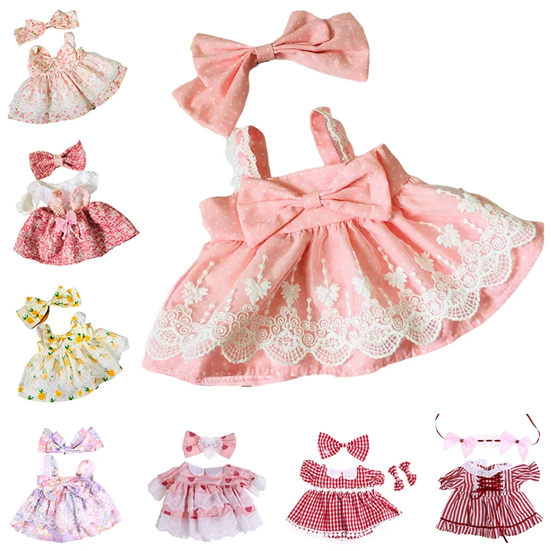 Cute Lalafanfan Yellow Duck Clothe Plush Doll Clothes Princess Skirt + Hair Band Set For 30cm Plush Toy Yellow Duck Clothes 30cm doll clothes plush toy accessories