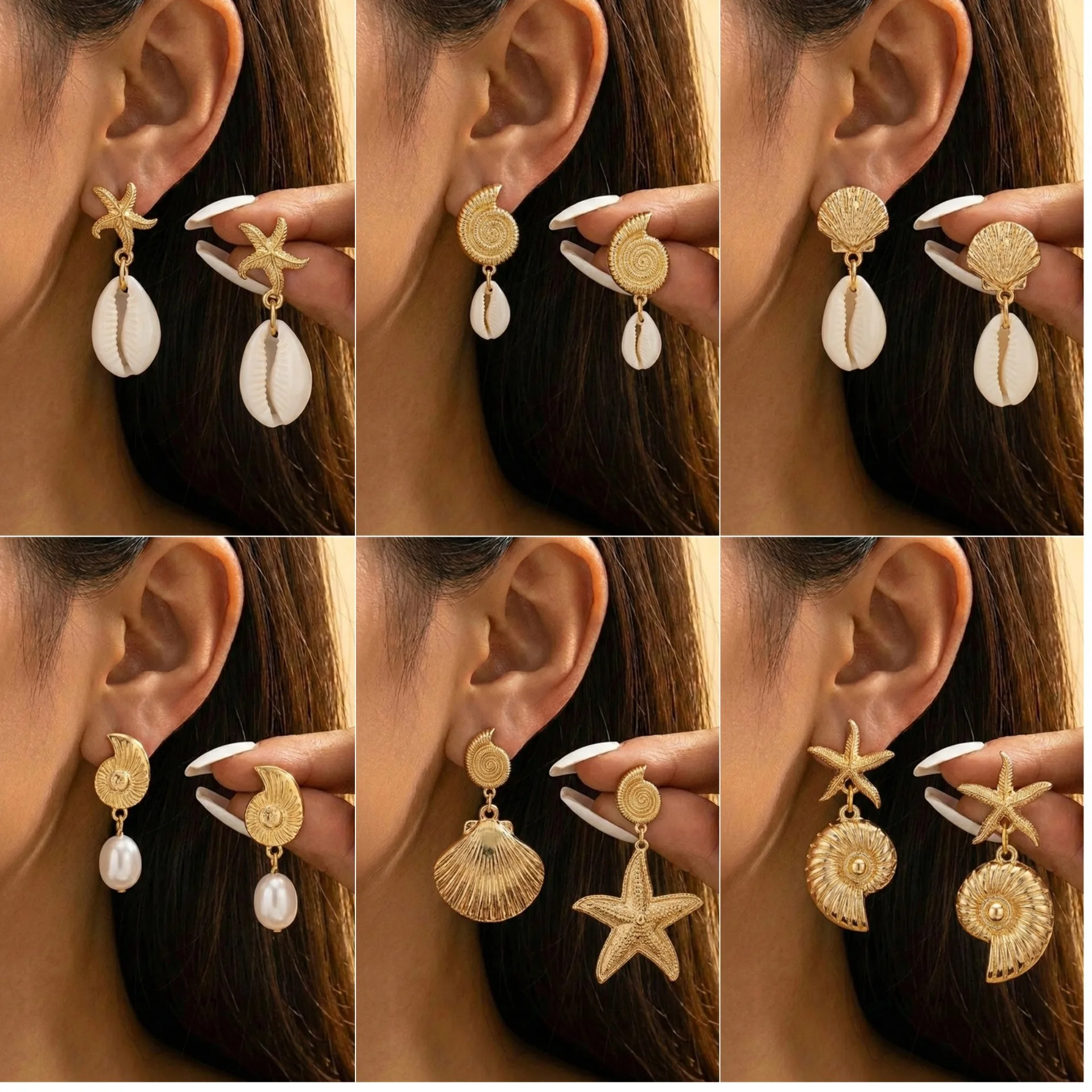 Pendientes colgantes de estrella de mar