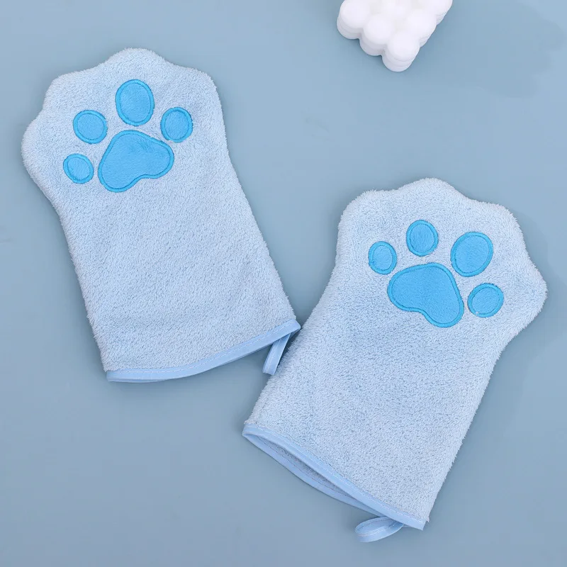 Pet Bath Gloves Microfiber Quick Drying Dog Cat Bathing Towel Soft Double Sided Puppy Kitten Grooming Gloves Pet Supplies 1 pair