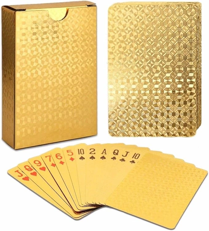 Black Gold Playing Cards Waterproof Poker Suit Magic Dmagic Package Board Game Gift Collection