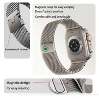 Bracelet magnétique milanais pour Apple Watch 41 mm, 40 mm Ultra 3 2 en acier inoxydable compatible avec iWatch Series 11 10 9 SE 4