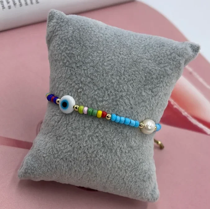 Evil Eye freshwater pearl Bracelet