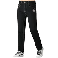 New Men's Winter Black Jeans Thicken Full Mid Waist Jeans for Man Bruce&Shark Fashion Casual Straight Leg Loose Fit Big Size 42 2