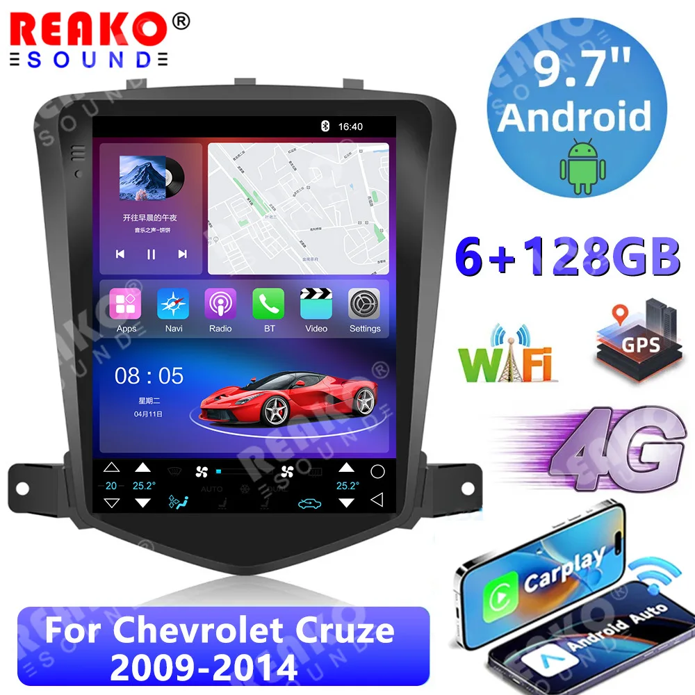 

REAKOSOUND 2 Din Car Radio For Chevrolet Cruze J300 2008 2009-2012 Stereo Multimedia Video Player Navigation GPS Carplay Android